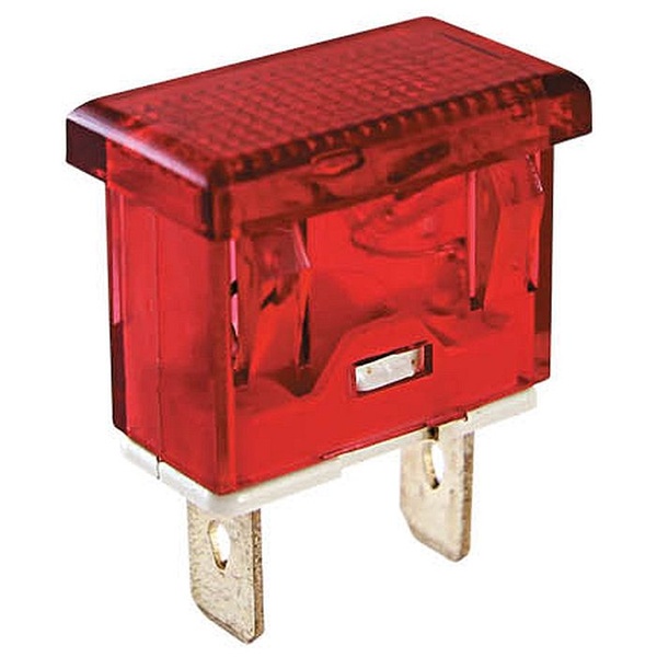 Лампа сигнальная TDM YL238-02 красная неон 14,8х26мм 230В