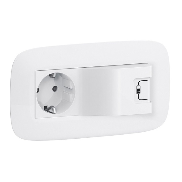 Комбинированная розетка: Силовая 220В/USB 1000мА с накладкой Legrand Life/Allure белый