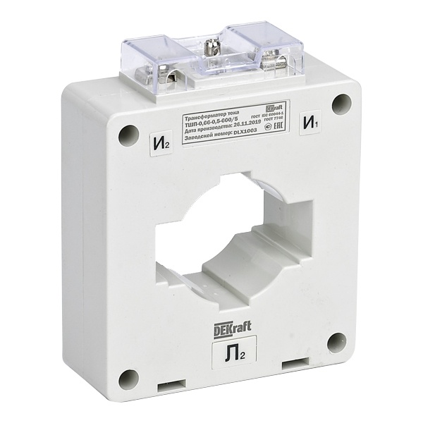 Трансформатор тока DEKraft ТШП-0,66 0,5S 600/5 10ВА, диаметр 60мм