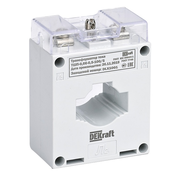 Трансформатор тока DEKraft ТШП-0,66 0,5 250/5 5ВА, диаметр 30мм