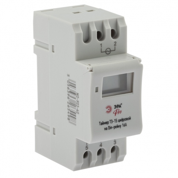 Таймер ЭРА ТЭ-15 цифровой на Din-рейку 16А (NO-903-40)