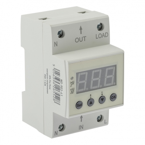 Реле контроля напряжения ЭРА РКН-1 63А электронный дисплей (NO-903-41)