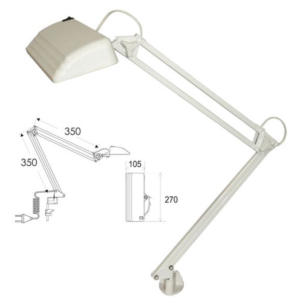 Светильник светодиодный настольный Дельта П-С32-025Ф ПДБ50-12-025 12W на струбцине,ФИТО, белый