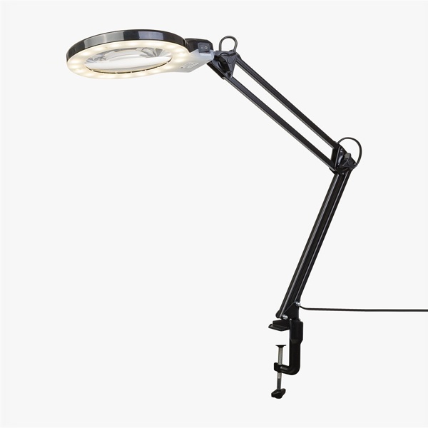 Светильник светодиодный настольный Леда С20-035 ПДБ50-8-035 8W 4000K струбцина, черный, с линзой 2D