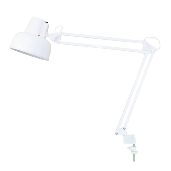 Светильник настольный Бета НДБ37-60-013 под лампу ЛОН/LED 220V Е27 на пластиковой струбцине, белый