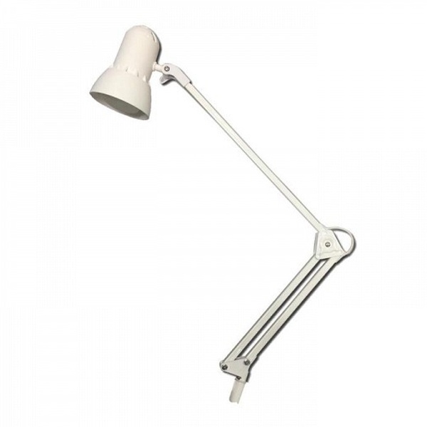 Светильник настольный Надежда НДБ37-40-169 под лампу ЛОН/LED max 40W 220V Е27, на струбцине, белый