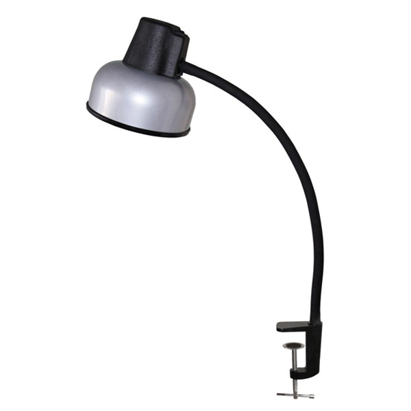Светильник настольный Бета-СШ НДБ37-60-175 под лампу ЛОН/LED max 60W, 220V Е27, на струбцине серебро