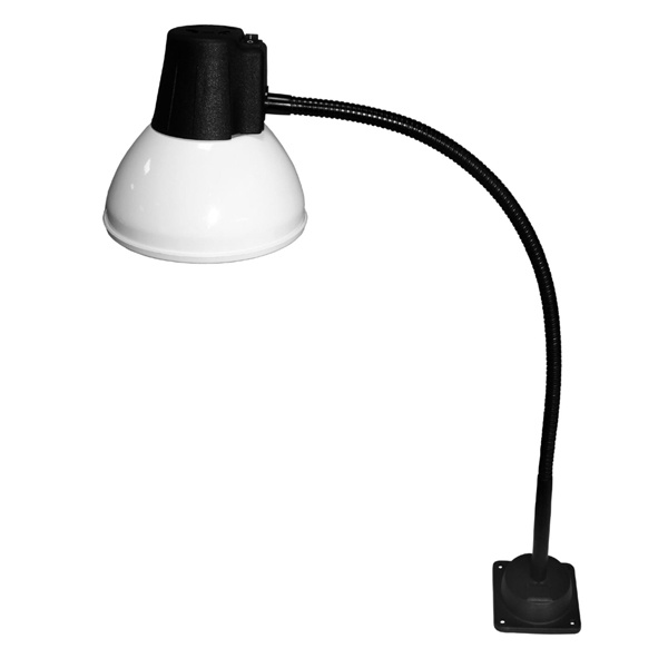 Светильник настольный Алькор НКП 03-60-026-03, под лампу ЛОН max 60W, 24-36V, Е27, на флексе, белый