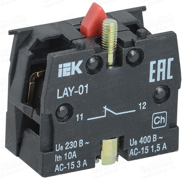 Дополнительный контактный блок ИЭК 1НЗ для серии LAY5