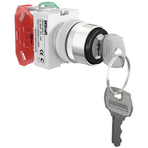 Переключатель DEKraft 2 фиксированных положения I-O стандартная ручка 1НО+1НС ключ