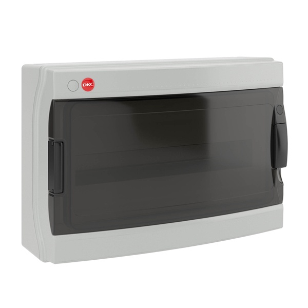 Щиток настенный DKC RAM base на 18 модулей прозрачная дверь с клеммным блоком 63А серый IP65