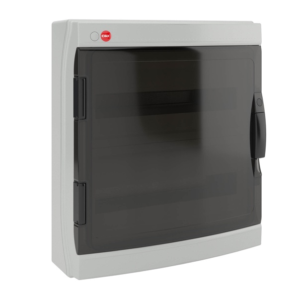 Щиток настенный DKC RAM base (2х18) на 36 модуля прозрачная дверь клеммный блок 63А серый IP65