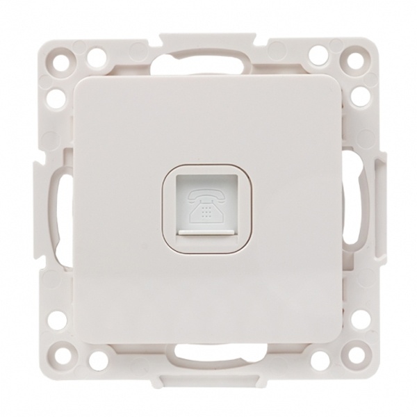 Механизм телефонной розетки EKF RJ11 Стокгольм белый