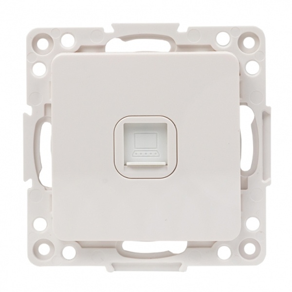 Механизм компьютерной розетки EKF RJ45 кат.5 Стокгольм белый