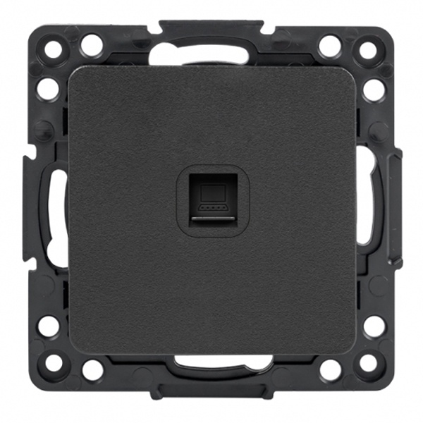 Механизм компьютерной розетки EKF RJ45 кат.5 Стокгольм черный