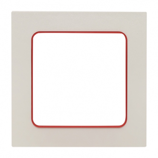 Рамка 1-местная EKF Стокгольм белый с линией цвета красный