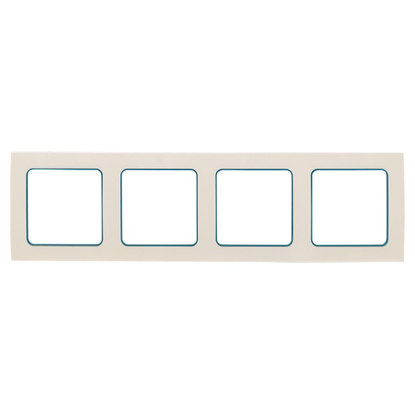 Рамка 4-местная EKF Стокгольм белый с линией цвета синий