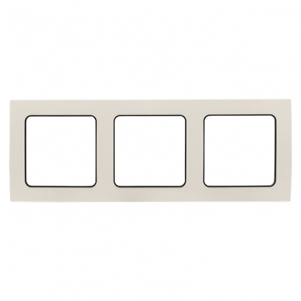Рамка 3-местная EKF Стокгольм белый с линией цвета черный