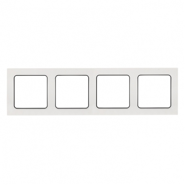 Рамка 4-местная EKF Стокгольм белый с линией цвета черный