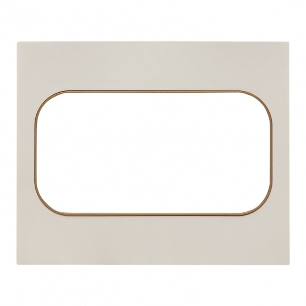 Рамка для 2-й розетки EKF Стокгольм белый с линией цвета шампань