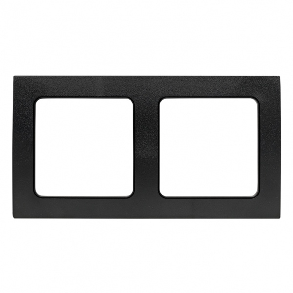 Рамка 2-местная пластиковая EKF Стокгольм черный