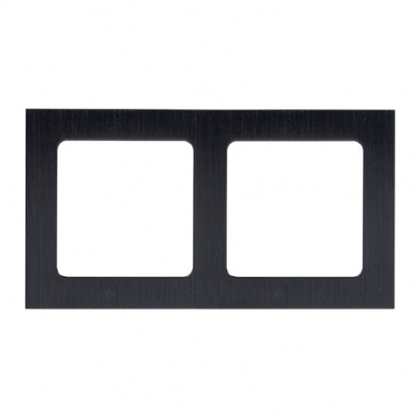 Рамка 2-местная металлическая EKF Стокгольм черный