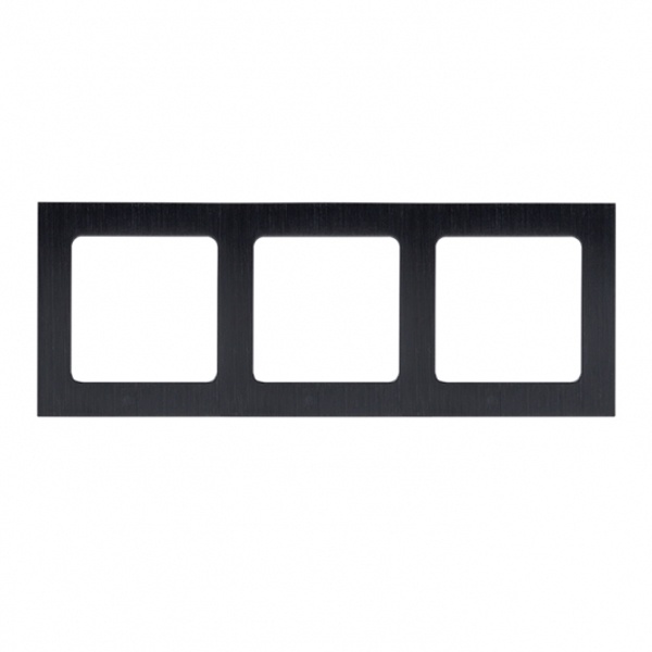 Рамка 3-местная металлическая EKF Стокгольм черный