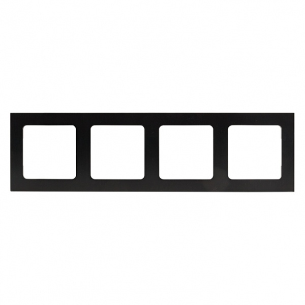 Рамка 4-местная металлическая EKF Стокгольм черный