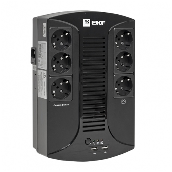 Источник бесперебойного питания (ИБП) линейно-интерактивный EKF Home 800ВА/480Вт