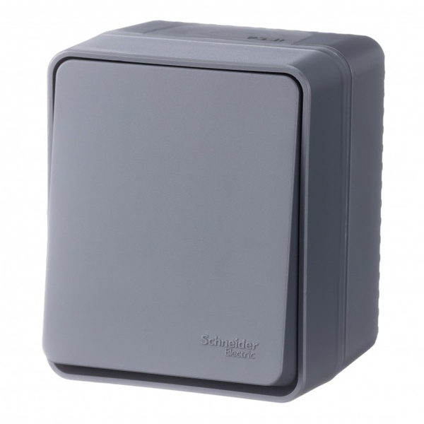 Одноклавишный переключатель открытой установки SE AtlasDesign Profi54 10A IP54 антрацит