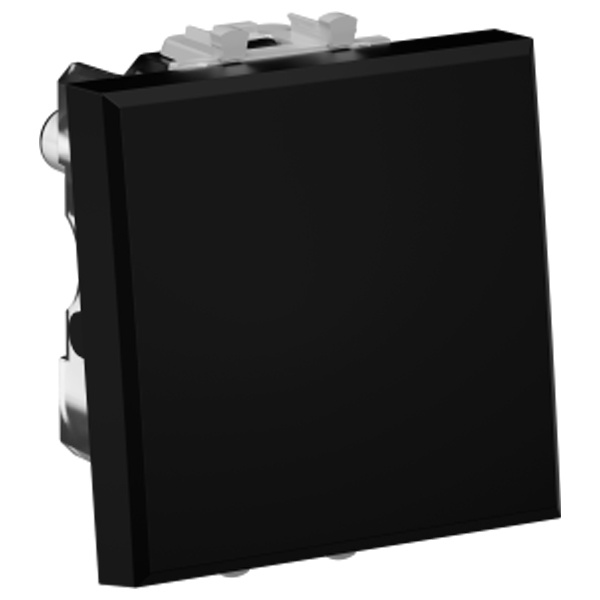 Выключатель двухполюсный одноклавишный модульный DKC Avanti, черный матовый, 2 модуля