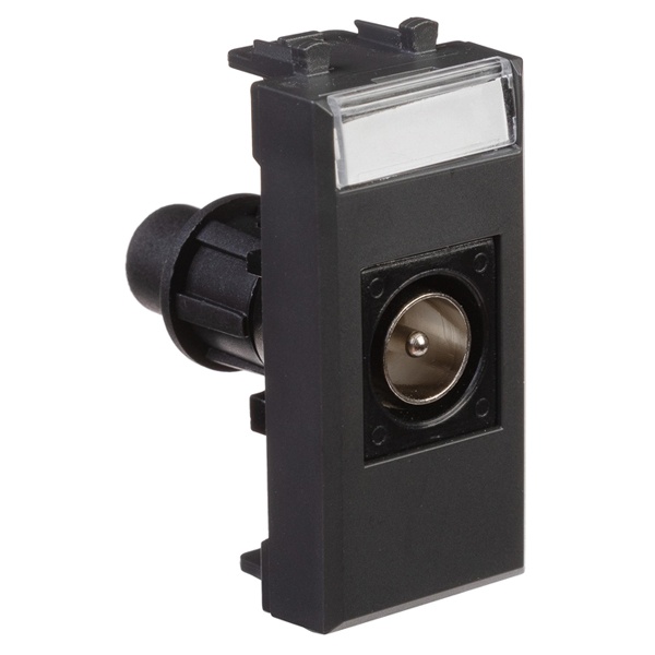 Розетка TV DKC Avanti одиночная модульная, черный матовый, 1 модуль