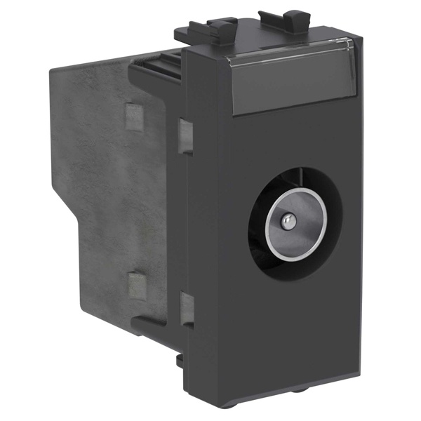 Розетка TV DKC Avanti оконечная модульная, черный матовый, 1 модуль