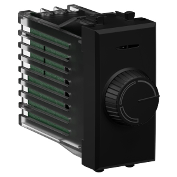 Диммер поворотный модульный DKC Avanti 60-800Вт, черный матовый, 1 модуль