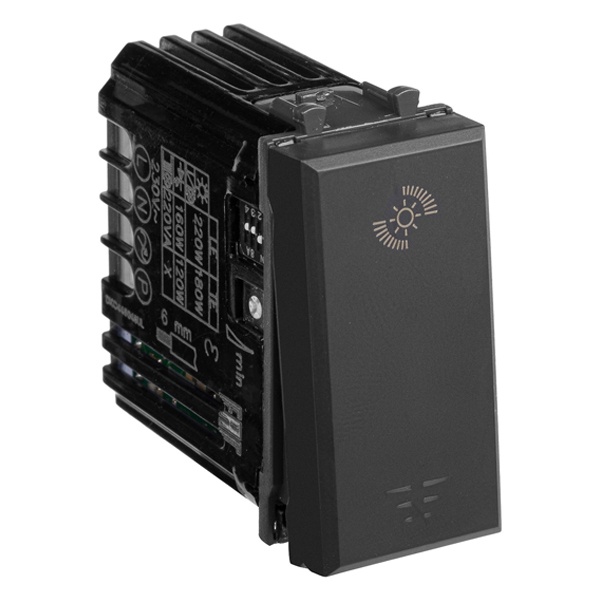 Диммер кнопочный DKC Avanti модульный для LED ламп, черный матовый, 1 модуль