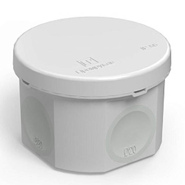 Коробка распределительная Промрукав d 70х50 безгалогенная стойкая к УФ серая IP66 [упак.168шт]