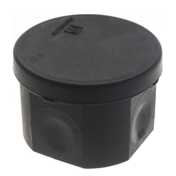 Коробка распределительная Промрукав d 70х50 безгалогенная стойкая к УФ черная IP66 [упак.168шт]