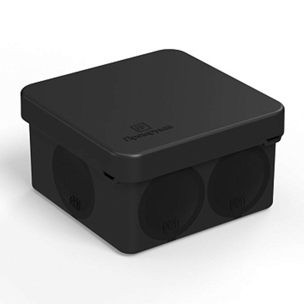 Коробка распределительная Промрукав 70х70х40 безгалогенная стойкая к УФ черная [упак. 150шт] IP66