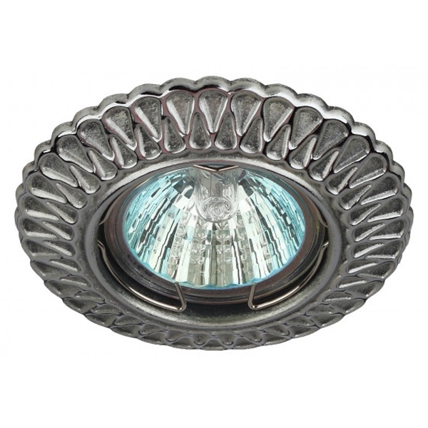 Светильник встраиваемый ЭРА ST4 CH/SS штампованный MR16,12V/220V, 50W сатин серебро/хром