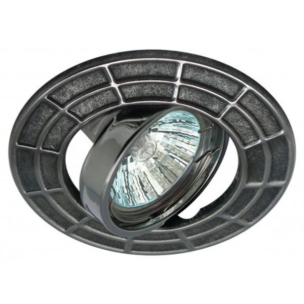 Светильник встраиваемый ЭРА ST7A CH/SS штампованный поворотный MR16,12V/220V, 50W сатин серебро/хром