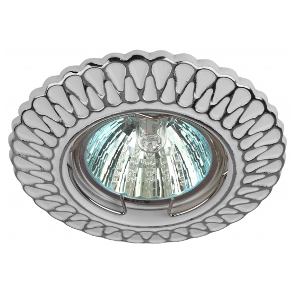 Светильник встраиваемый ЭРА ST4 CH/WH/1 штампованный MR16,12V/220V, 50W белый/хром