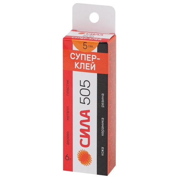 Супер-клей Сила 505 6 г пластик туба в коробке 505-6