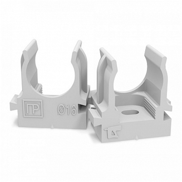 Крепеж-клипса Промрукав атмосферостойкая быстрый монтаж в п/э d16 [упак.100шт] серая