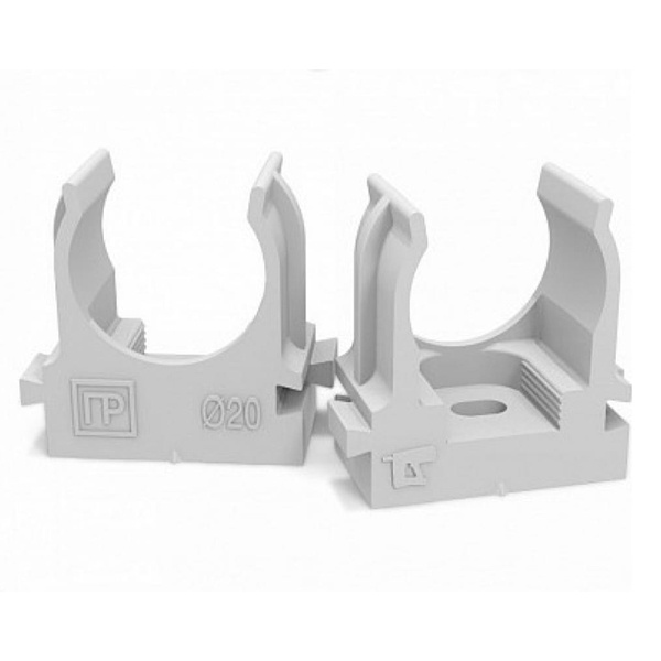 Крепеж-клипса Промрукав атмосферостойкая быстрый монтаж в п/э d20 [упак.100шт] серая