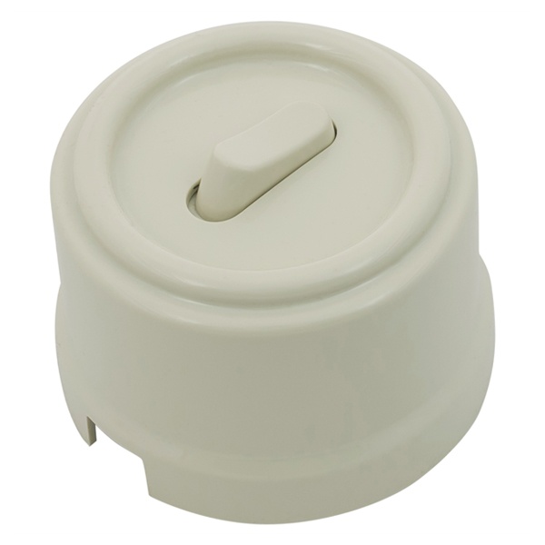 Накладная кнопка 1-клавишная Bironi Лизетта пластик слоновая кость (клавишный) (бежевый)