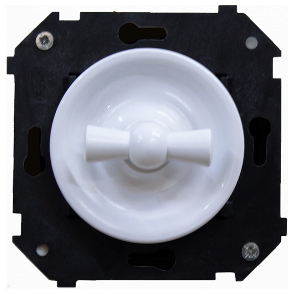 Механизм 2-клавишного выключателя (скрытый монтаж) Bironi Шедель, белый