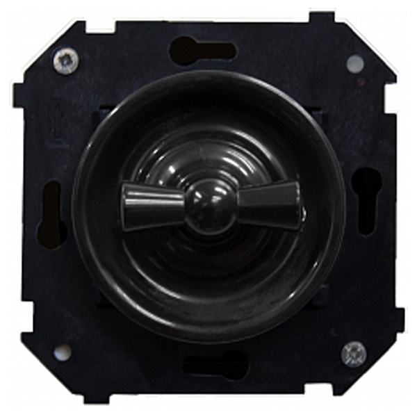 Механизм 2-клавишного выключателя (скрытый монтаж) Bironi Шедель, черный