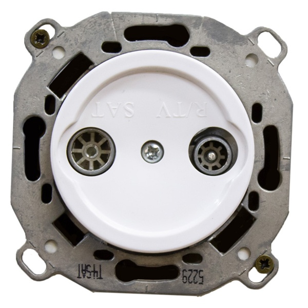 Розетка TV/R-SAT оконечная (скрытый монтаж) Bironi Шедель, белый