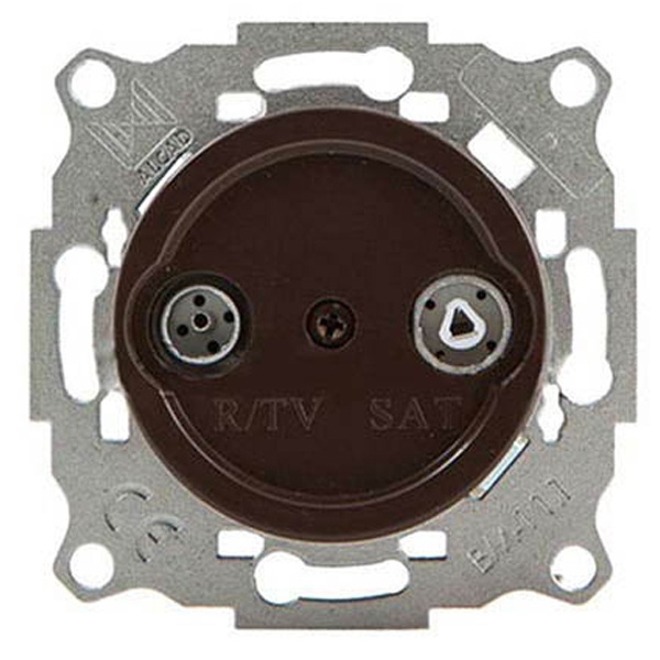 Розетка TV/R-SAT оконечная (скрытый монтаж) Bironi Шедель, коричневый