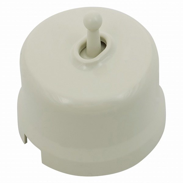 Накладная кнопка 1-тумблерная Bironi Лизетта пластик слоновая кость (тумблерный) (бежевый)